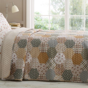 Catherine Lansfield Floral Patchwork Bedspread Catherine Lansfield Floral Patchwork Bedspread