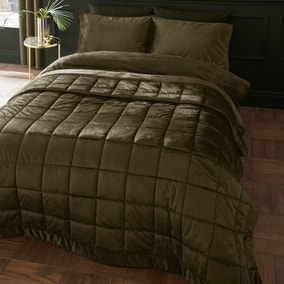 Catherine Lansfield Kingsley Matt Velvet Quilted Bedspread Catherine Lansfield Kingsley Matt Velvet Quilted Bedspread