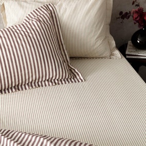 Hebden Narrow Stripe 100% Cotton Fitted Sheet Hebden Narrow Stripe 100% Cotton Fitted Sheet