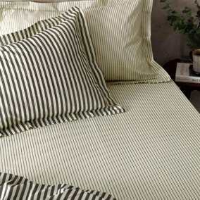 Hebden Narrow Stripe 100% Cotton Fitted Sheet Hebden Narrow Stripe 100% Cotton Fitted Sheet