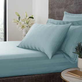 Hotel Stripe 230 Thread Count 100% Cotton Fitted Sheet