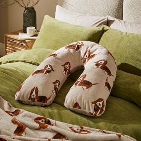 Humphrey the Basset Hound Printed Fleece V Shaped Pillow