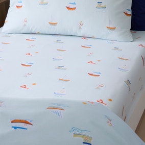 Set of 2 Little Boats Fitted Bed Sheets