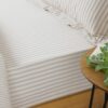 The Linen Yard Hebden Natural Stripe 100% Cotton Fitted Sheet The Linen Yard Hebden Natural Stripe 100% Cotton Fitted Sheet